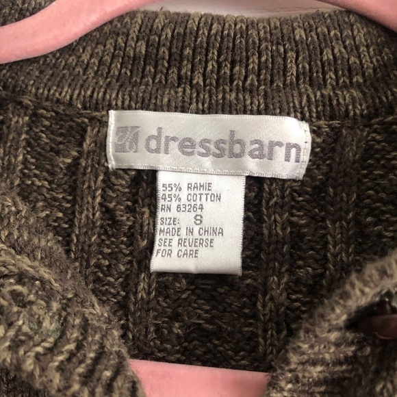 Vintage Dressbarn 55% Ramie 45% cotton heavy knit button down cardigan sweater - Picture 6 of 8